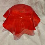 Red plexiglass fruit basket from the 70s