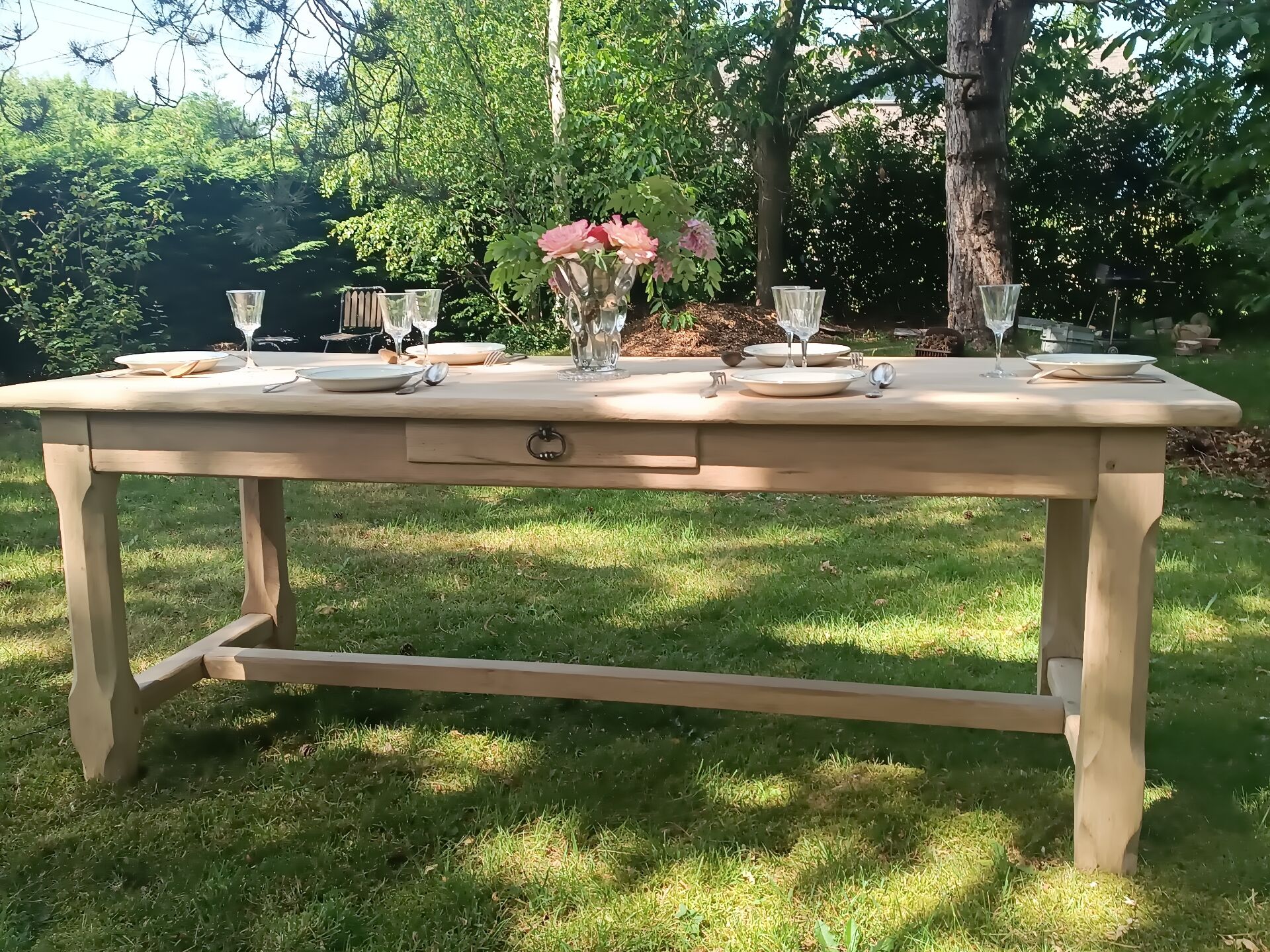 Renovated solid oak farmhouse table