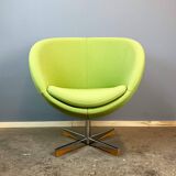 Lounge chair "Planet" by Stokke, chrome and lime green fabric cover, mid-century