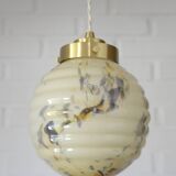 Art Deco redesign pendant lamp  / marbled glass antique hanging lamp