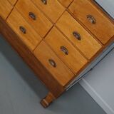 Vintage British maple & oak haberdashery cabinet or shop counter, 1930s