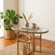 Small oval dining table in rattan "Double Gerbe" – Duo Rivie format