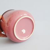 Flowerpot pink with terrazzo pattern, ceramic planter pink, plant pot 80s