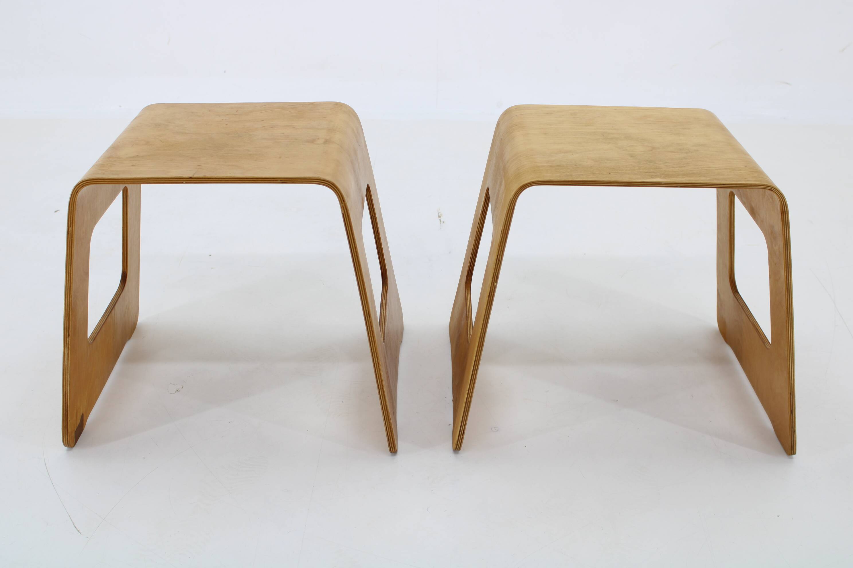 1990s Lisa Norinder Pair of Wooden Stools for Ikea, Sweden
