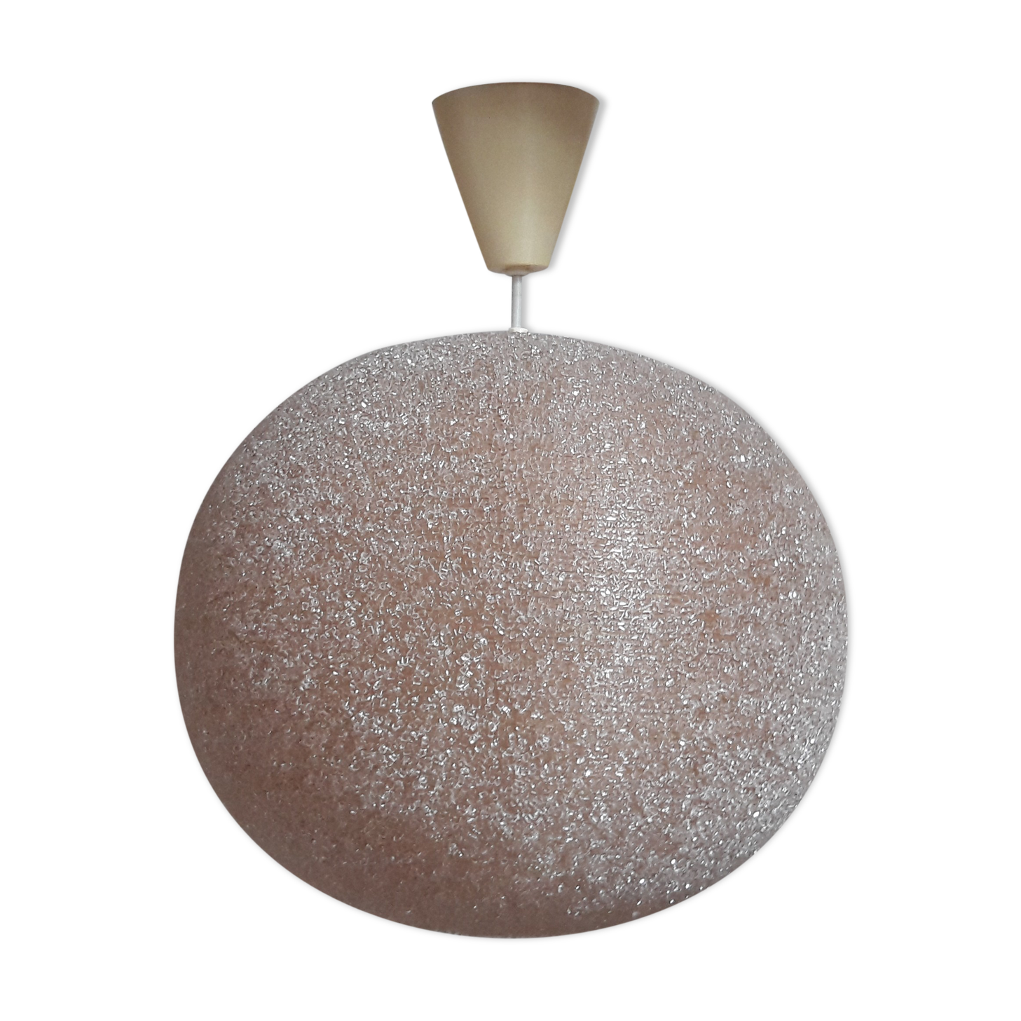 Ball pendant light in resin 70s