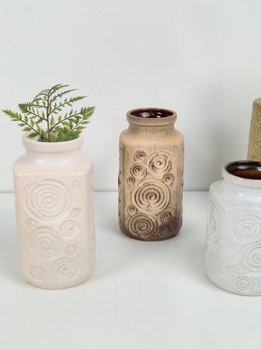 Vases vintage Jura de Scheurich Ceramic, RFA, années 1970, ensemble de 5