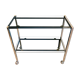 Vintage chrome dessert table, 2 smoked glass trays.