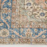 7x10 Turkish Blue & Peach Handmade Persian Rug, 220x304Cm