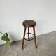 High tripod oak stool