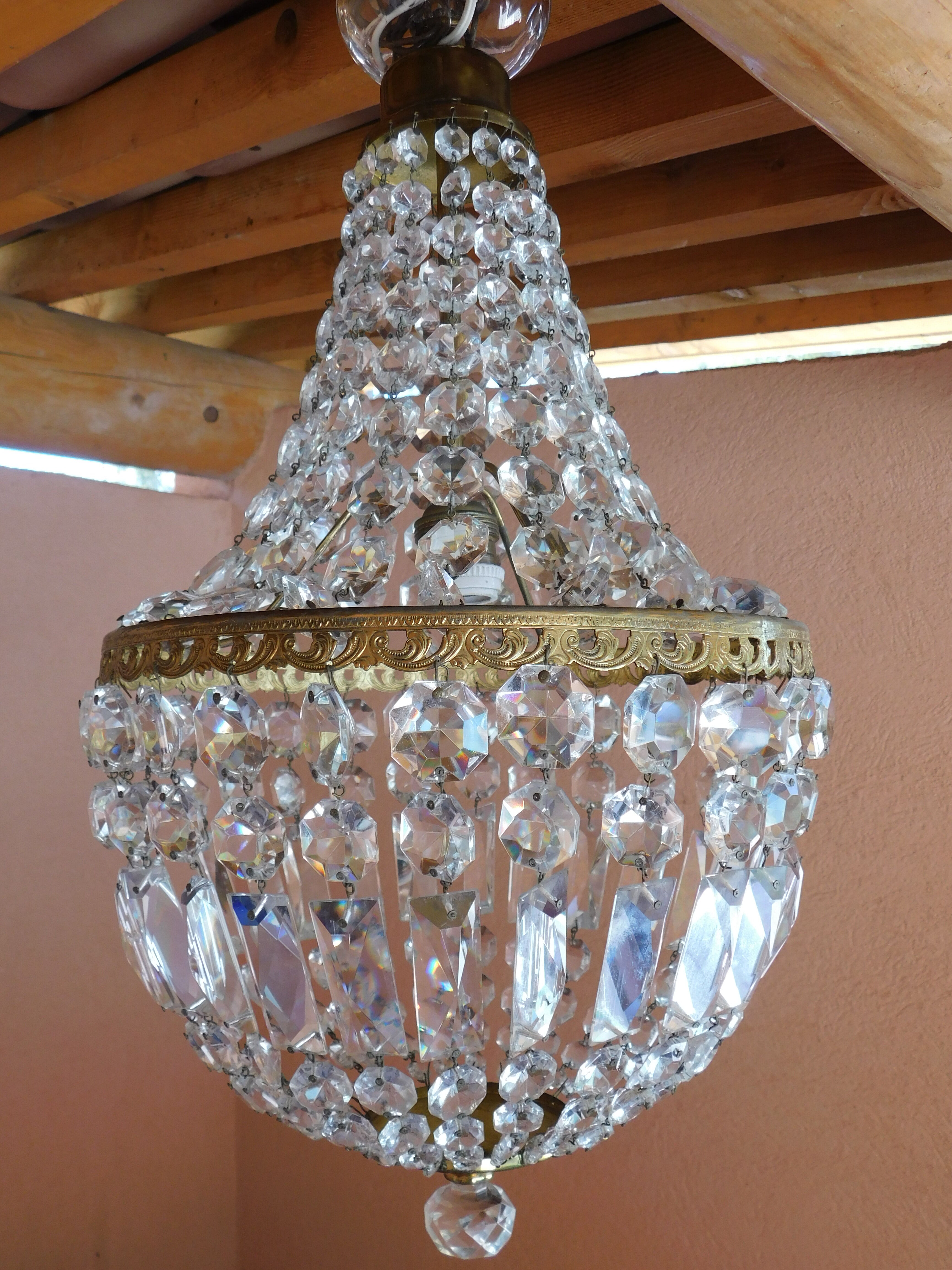 Hot air balloon chandelier - 30 cm crystal pampilles 1 fires