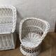 Sofa / white wicker chest