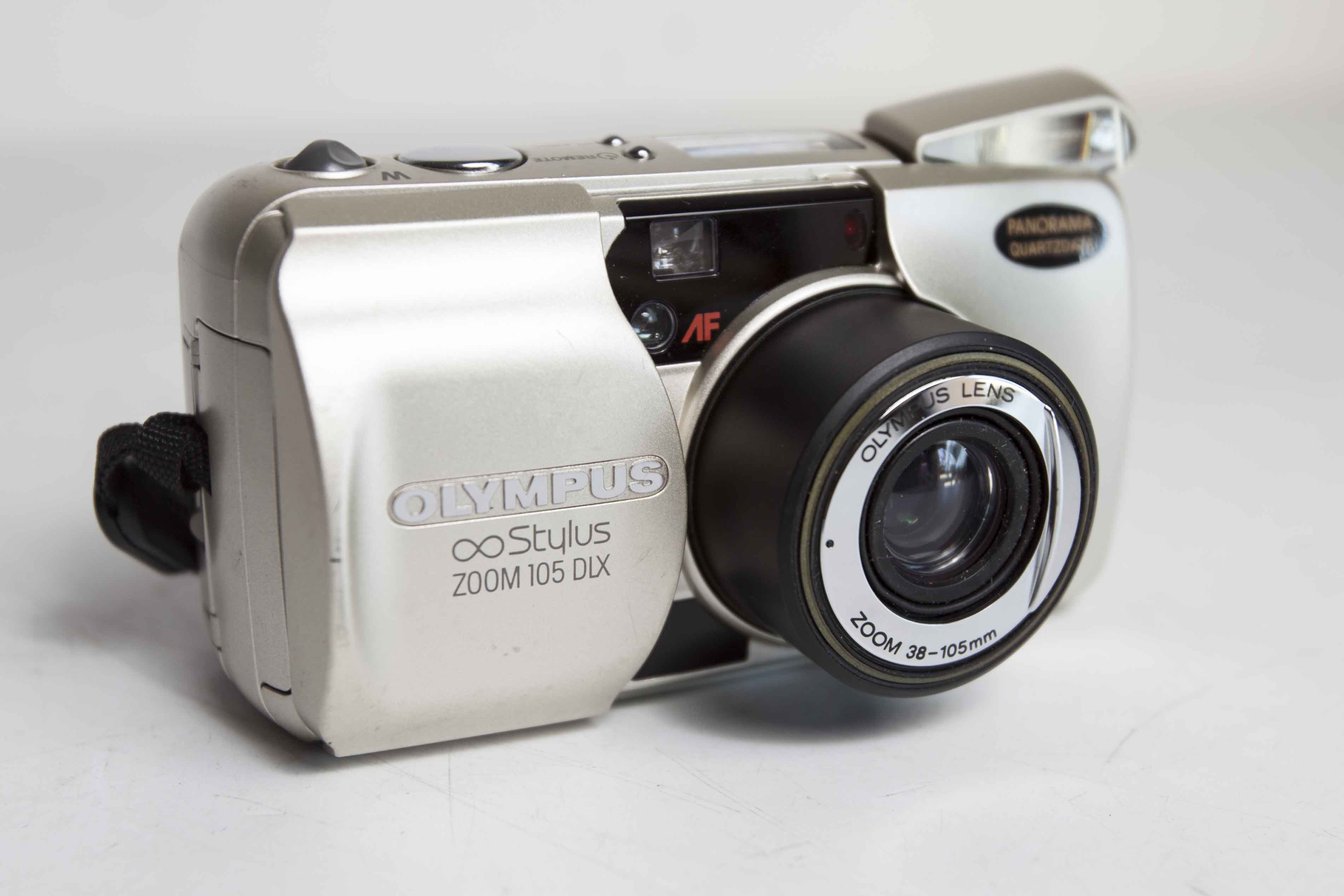 Olympus Stylus zoom 105 DLX film camera tested and new battery