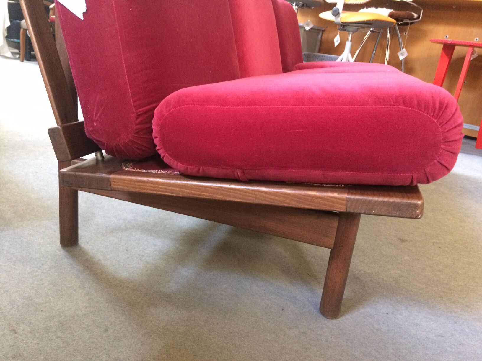Fully restored 3-seater Scandinavian teak bench
