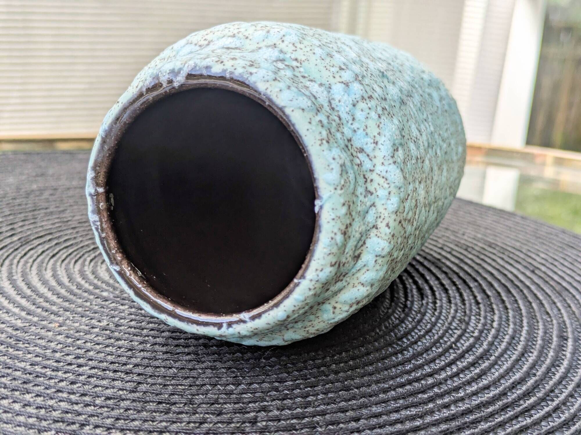 Scheurich Vase Turquoise Fat Lava, West Germany 1960s