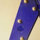 Pair of blue industrial design lamps with yellow shades - Space Age Rocket