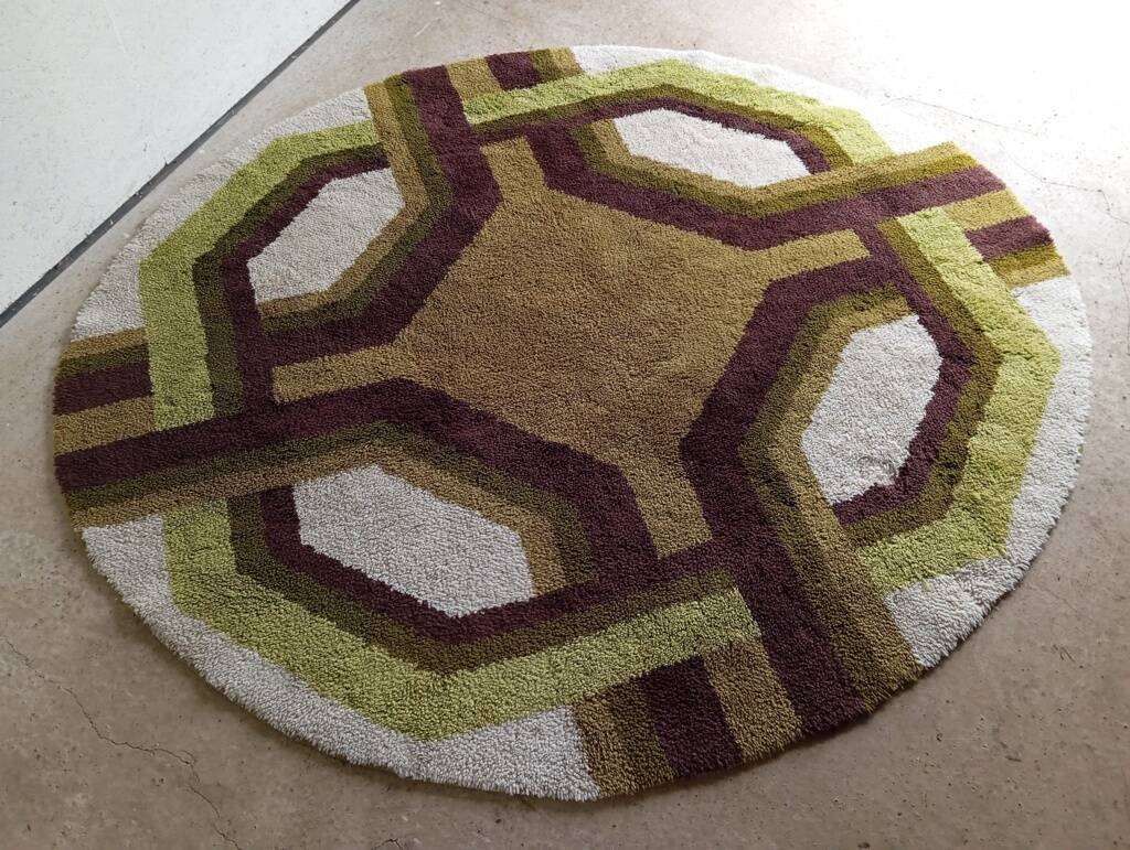 Tapis space age en laine, années 70