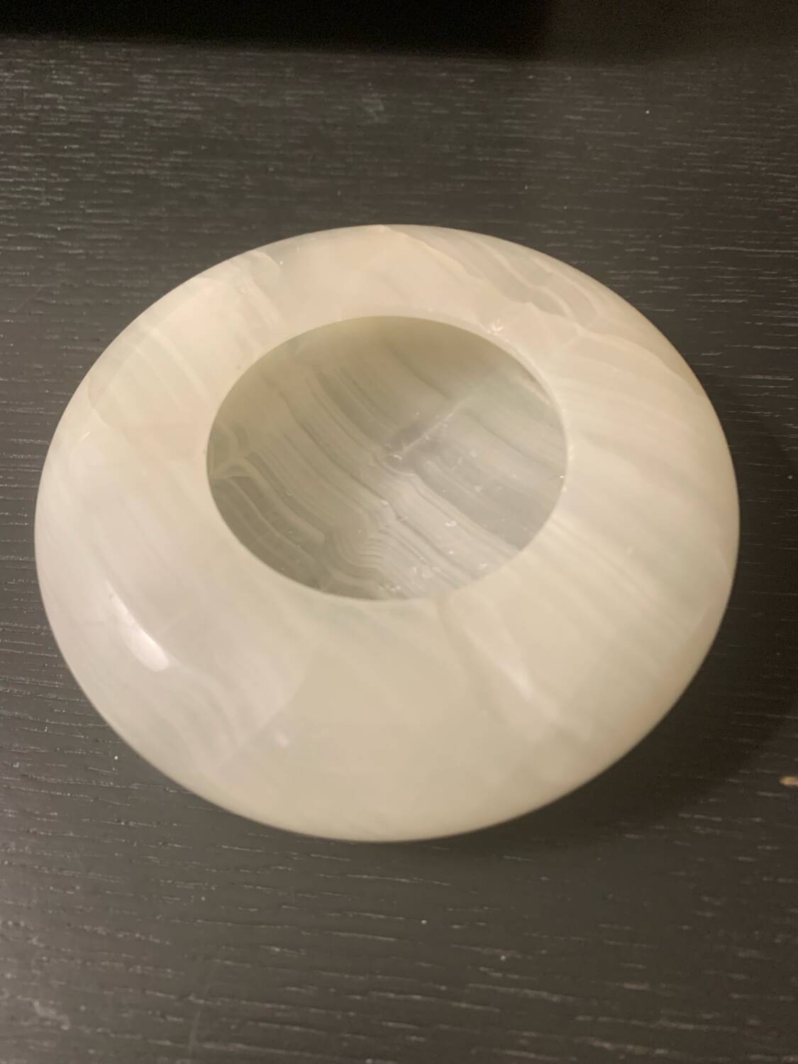 Vintage white onyx ashtray catchall