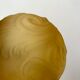 Art deco amber glass lamp and cylindrical lampshade 30s