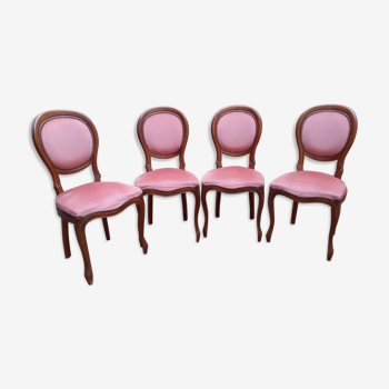 Lot de 4 chaises médaillon de style Louis Philippe