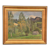 Original Swedish Oil On Panel – “Lush Landscape” By Olof Larsson – Vintage & Framed