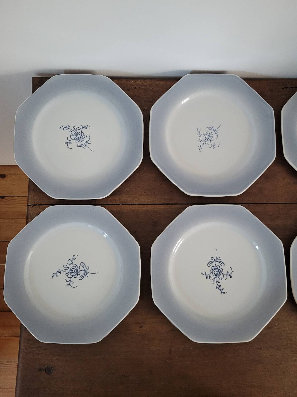 Lot de 6 assiettes à dessert octogonales Fanny St Amand