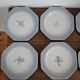 Set of 6 octagonal dessert plates Fanny St Amand
