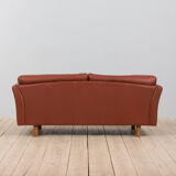 Brown aniline leather sofa, 1970/80s