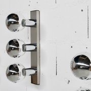 5 CHROME STEEL WALL LAMPS/CEILING LAMPS BY MOTOKO ISHII 70' YEARS EDITOR