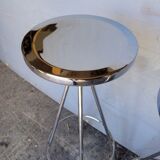 Pair 2 high bar stools all chrome