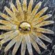 Sun wall lamp by Ferro Arte, metal and gold leaf, Spain 1970