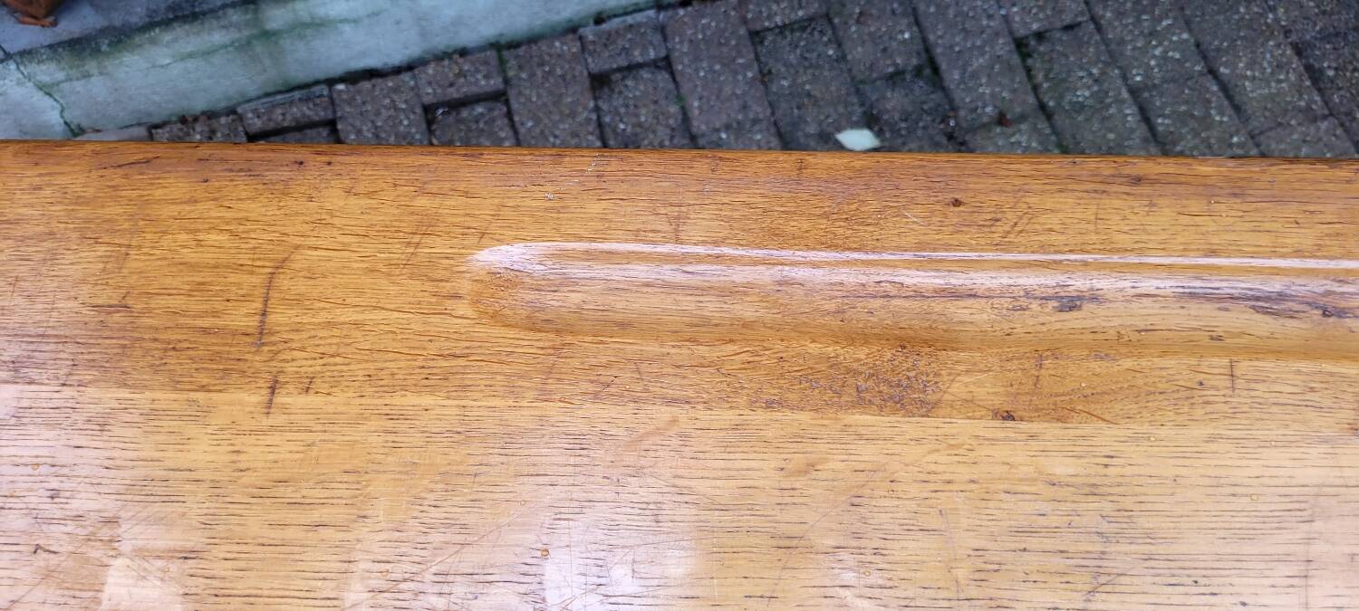 Vintage 60s school table in wood and metal