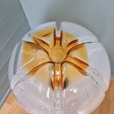 Mazzega floor lamp in chromed metal and milky glass globe, 1960s-70s