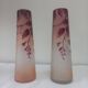 Pair of frosted ruby glass Legras vases