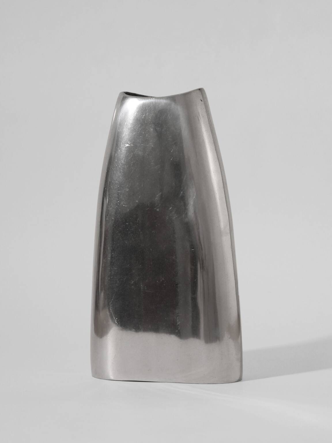 Polished Aluminum Flat Tall Vase