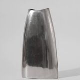 Polished Aluminum Flat Tall Vase