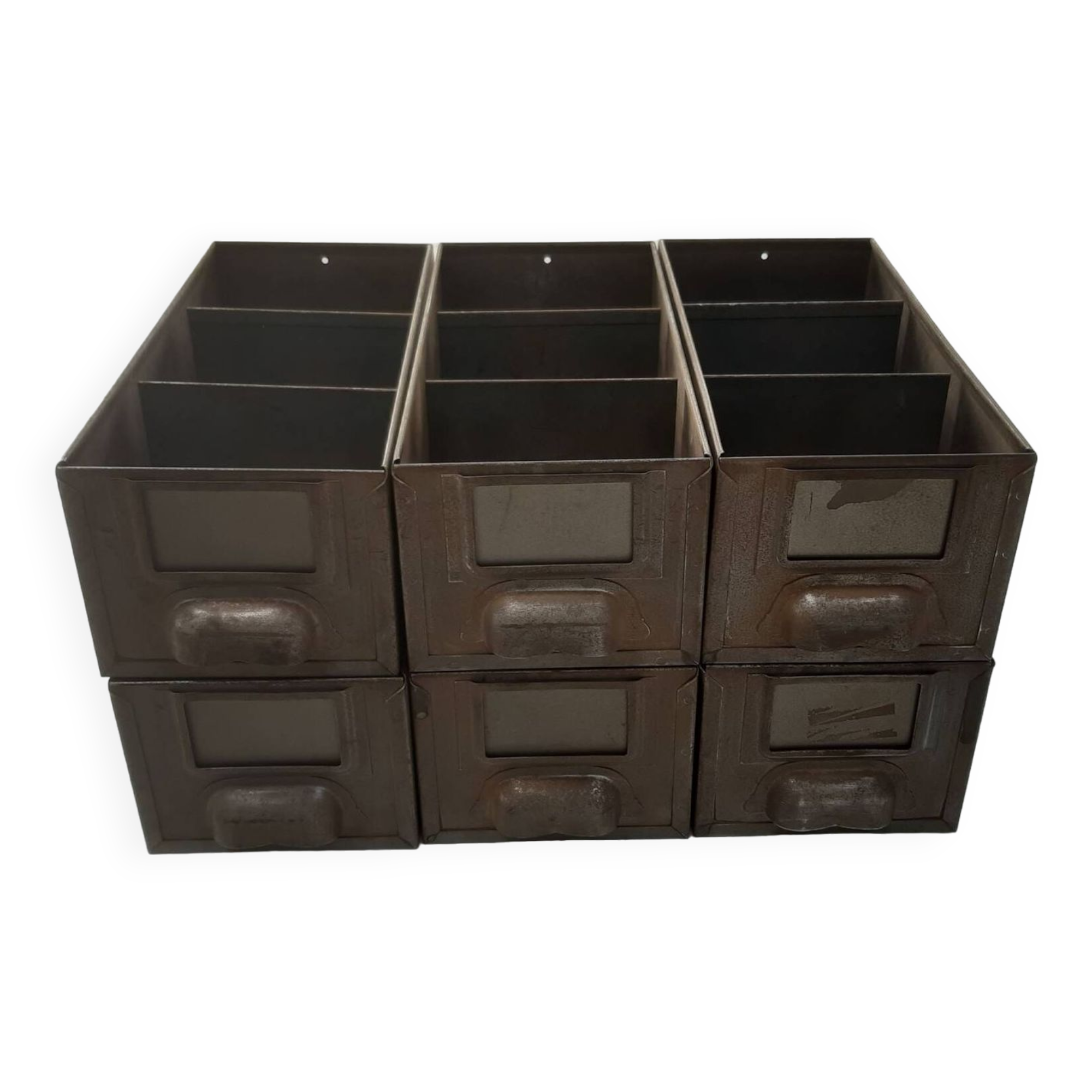 set of 6 industrial drawer lockers