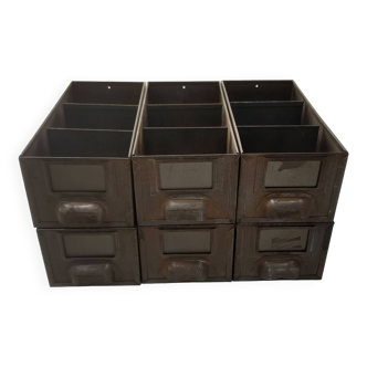 set of 6 industrial drawer lockers