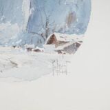 René LEVERD: Switzerland, Harmony of the Heights, original signed watercolor