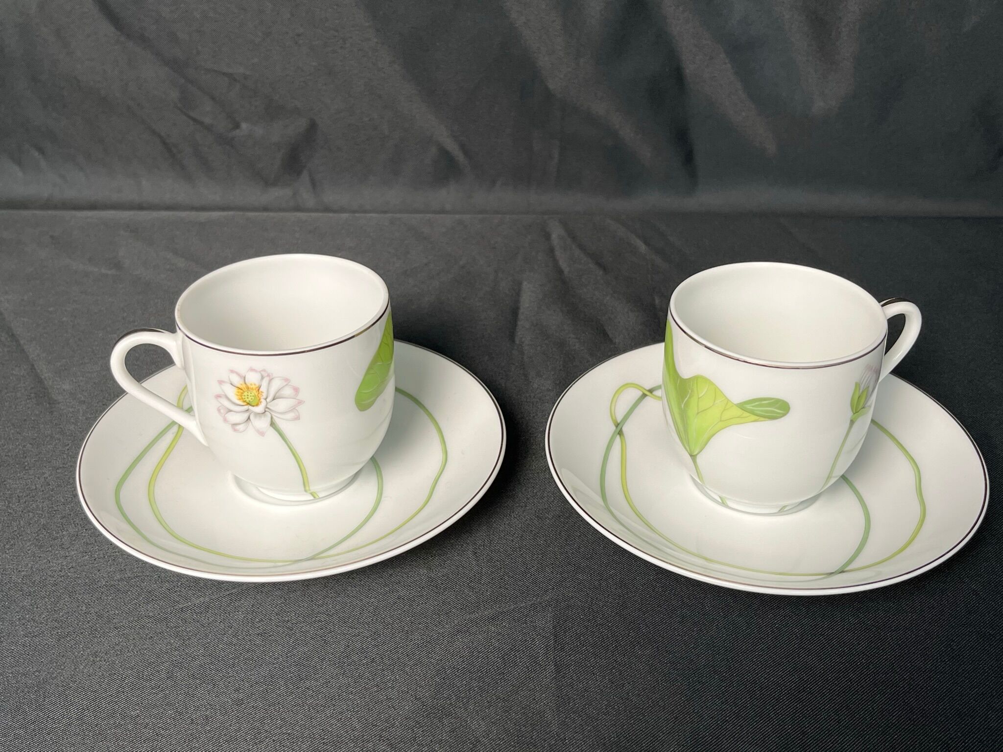 Hermès, pair of coffee cups Nil 20th century collection