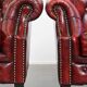 Ensemble de 6 fauteuils club Chesterfield en cuir de vache anglais