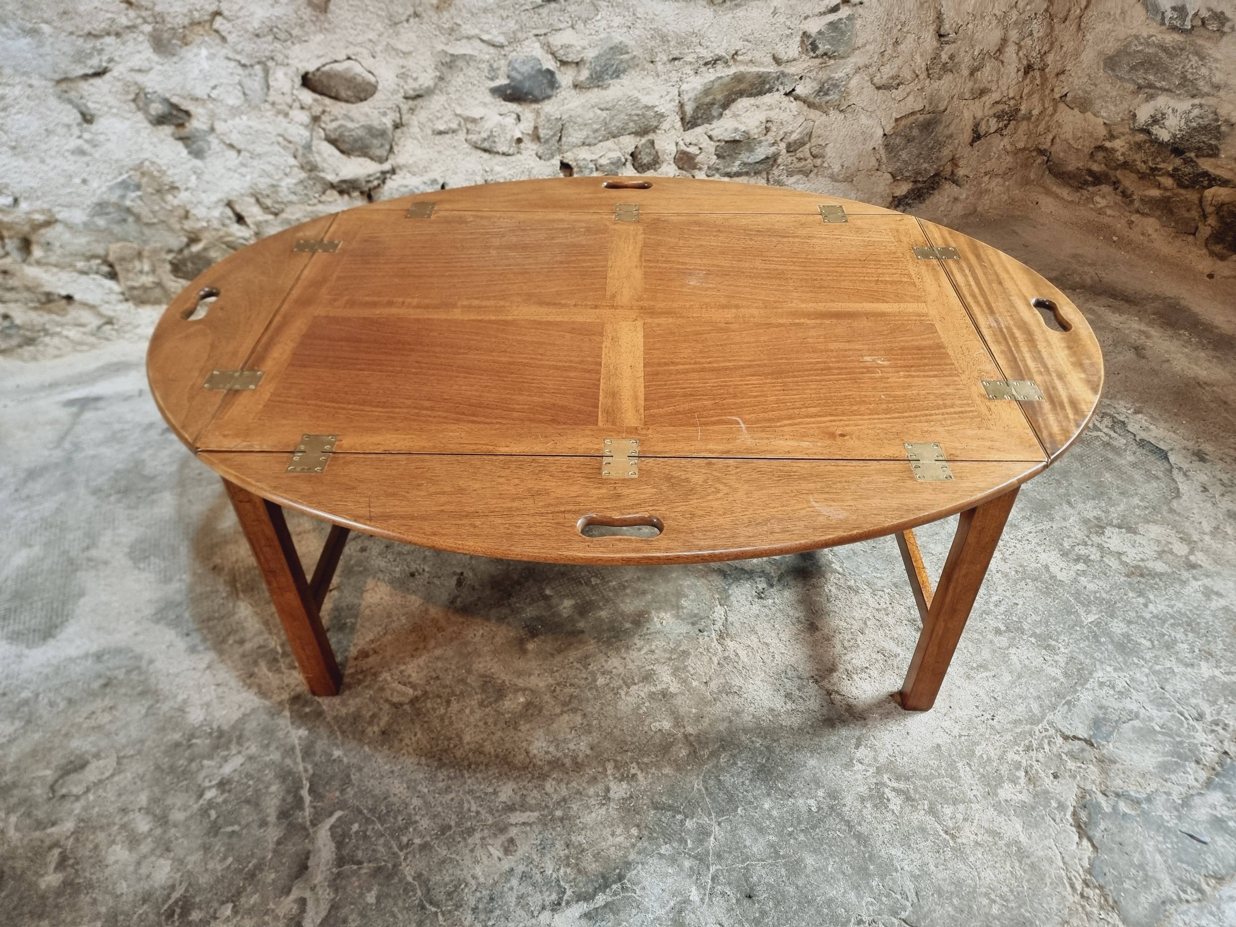 Vintage 60s Nautical Coffee Table - Butler Tray Style