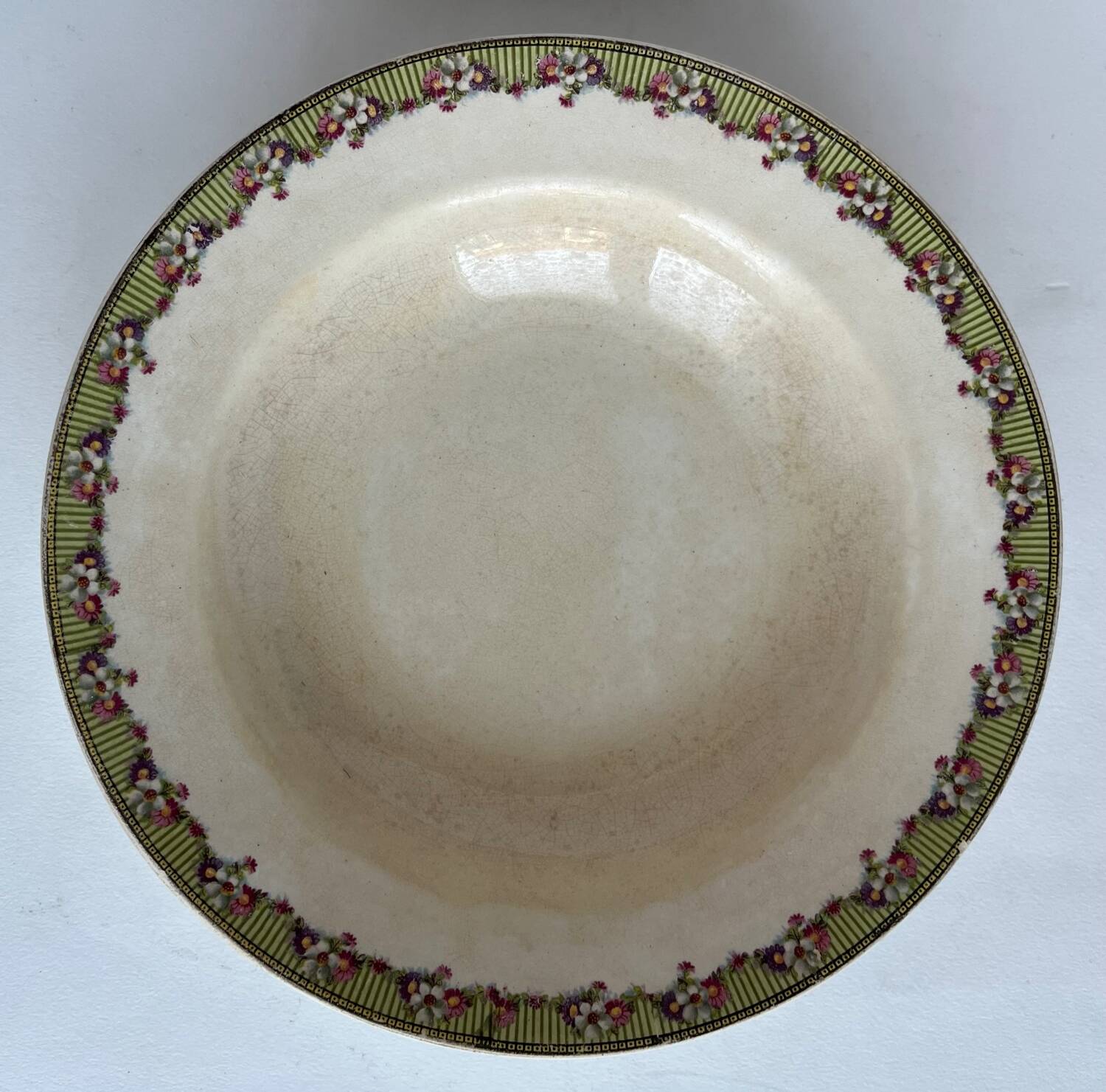 3 old ironstone soup plates