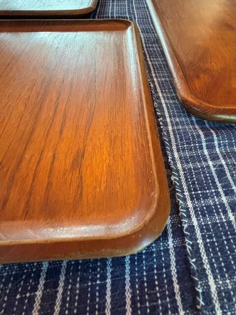 3 teak trays by Karl Holmberg - Sweden 1950s/60s