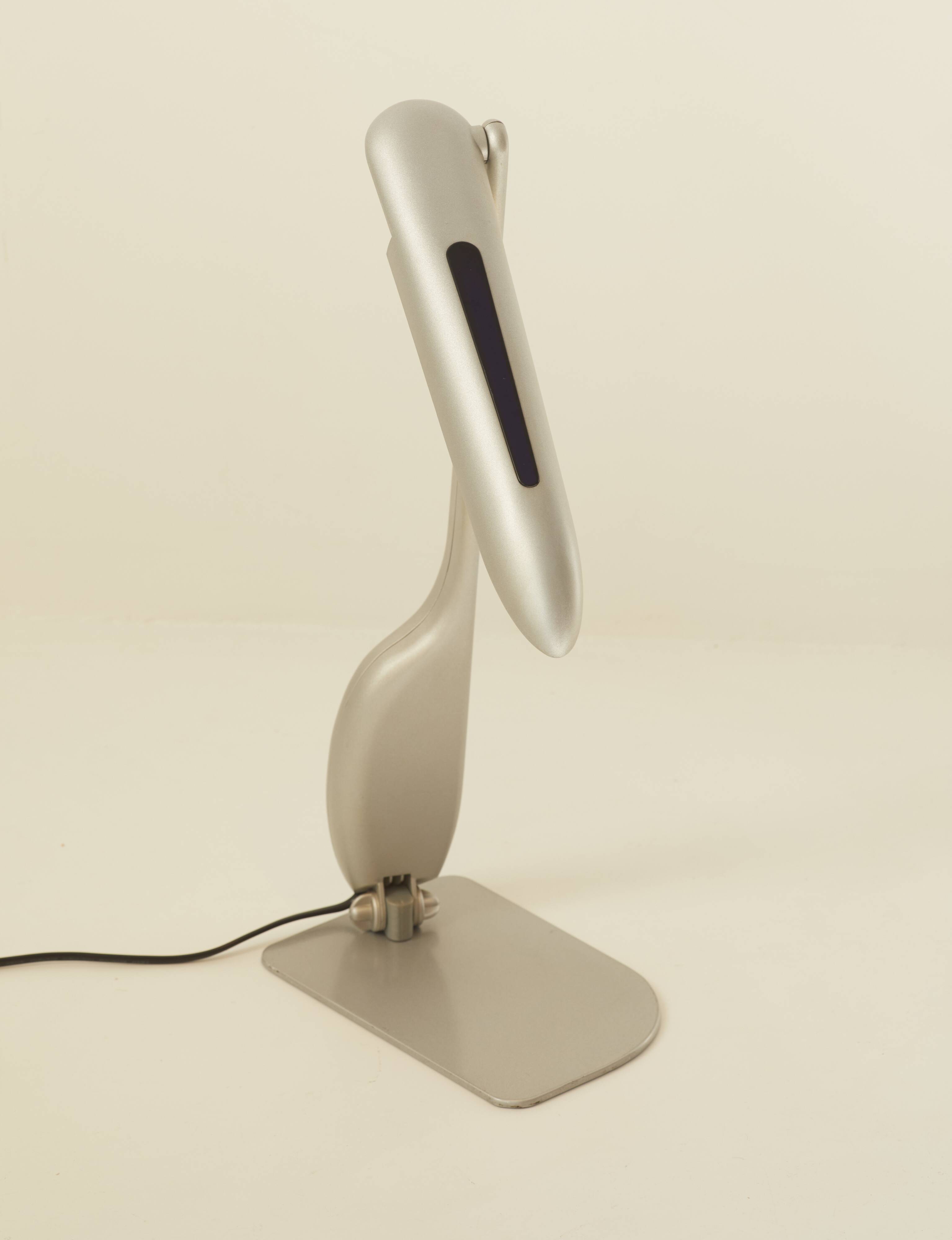 Post-modern gray lamp design Philippe Michel vintage Circa 1980