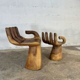 Hand carved chairs in the Pedro Fiedeberg style