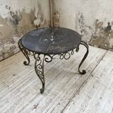 René Drouet coffee table in metal and black marble