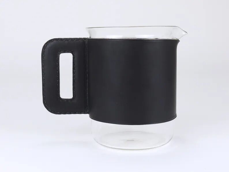 Carl Auböck Martini Set Black Leather Pitcher & Glasses, Austria, 1950s