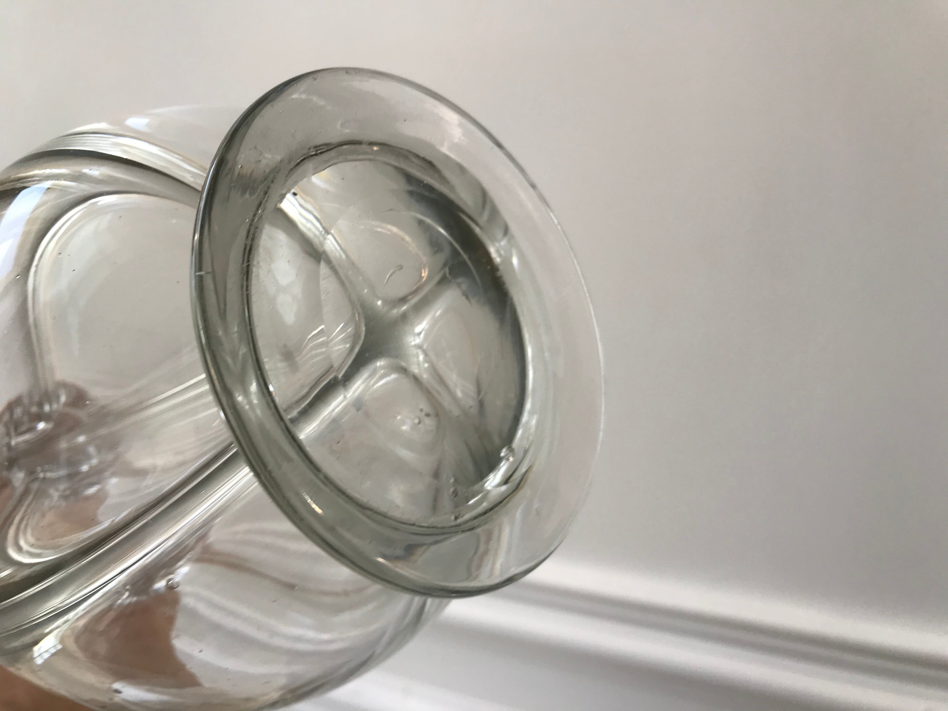 Liquor decanter with molded glass compartments early XXth