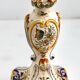 Hand-painted earthenware candle holder from Rouen, France twentieth century