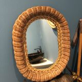 Old rattan mirror tread year 50-60